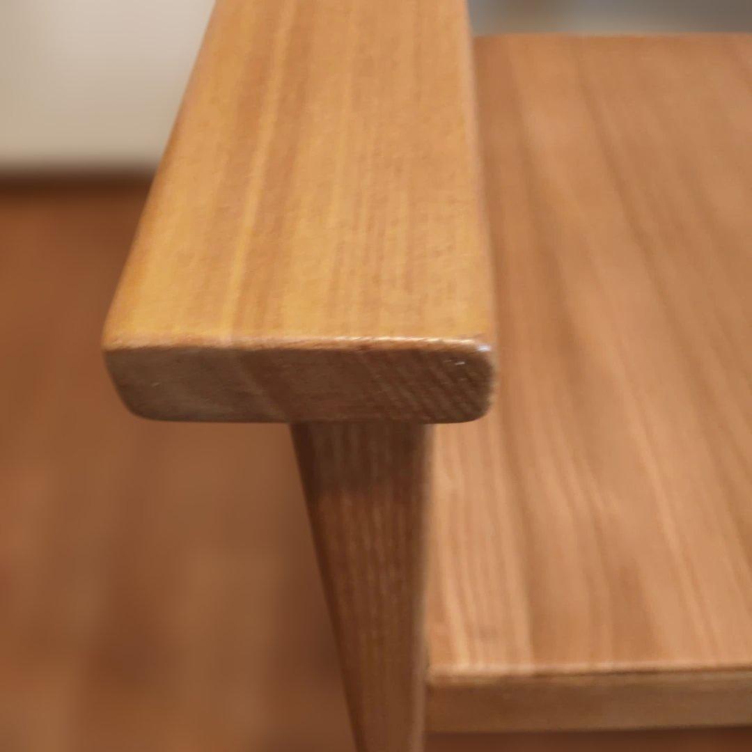 無印良品 木製アームチェア ダイニング用ラウンジチェア タモ材 北欧 廃盤品