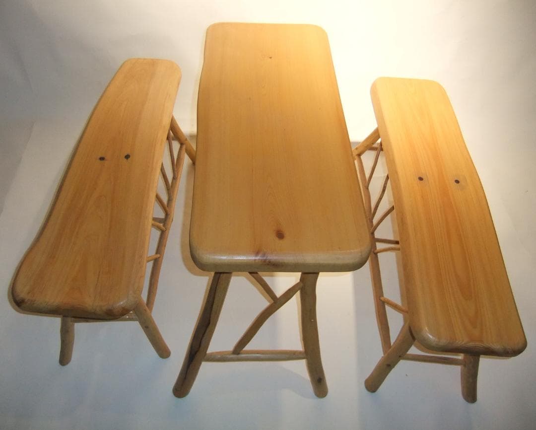 【稀少レア】デザイン木椅子★3点セット★アート芸術作品★手作りハンドメイド