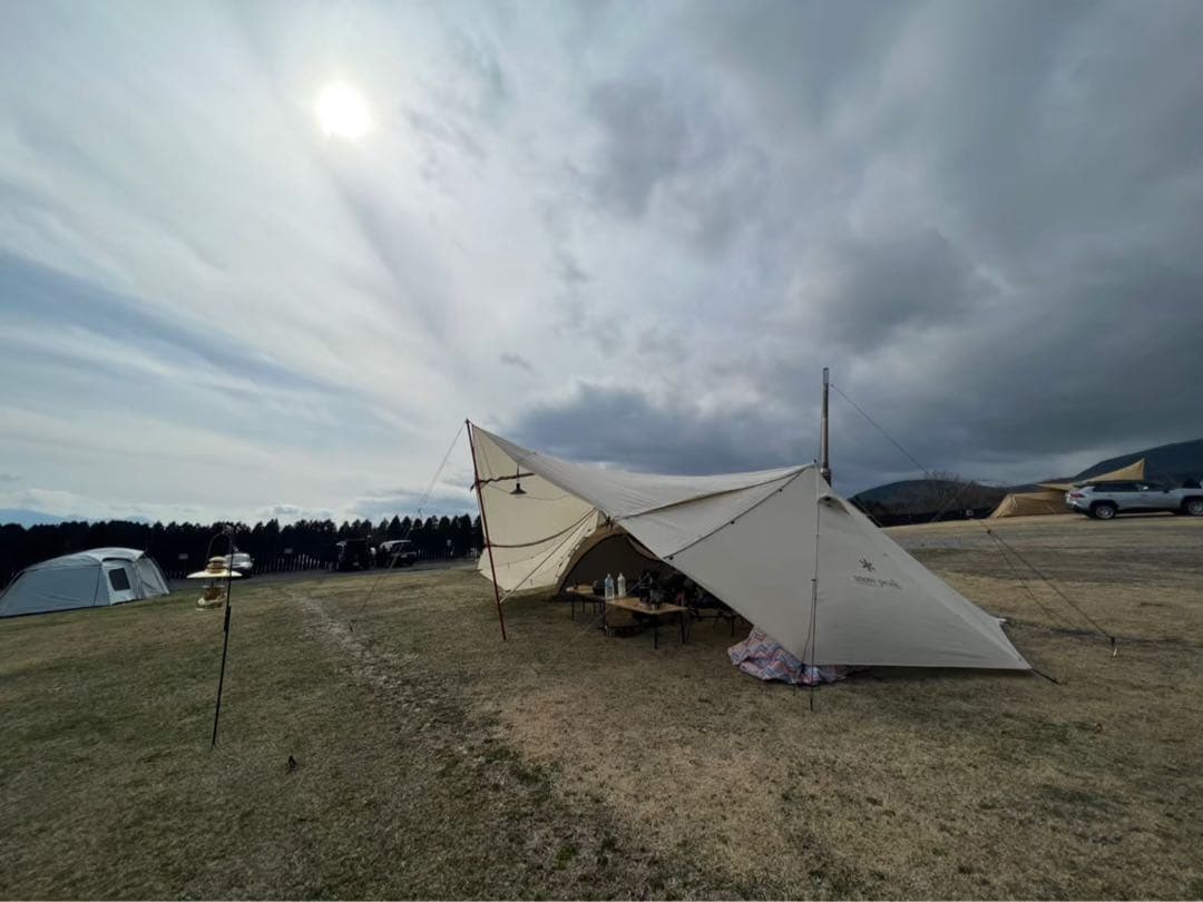 【二又ポール&跳ね上げポール付き】ランドステーションL アイボリー 二又付き