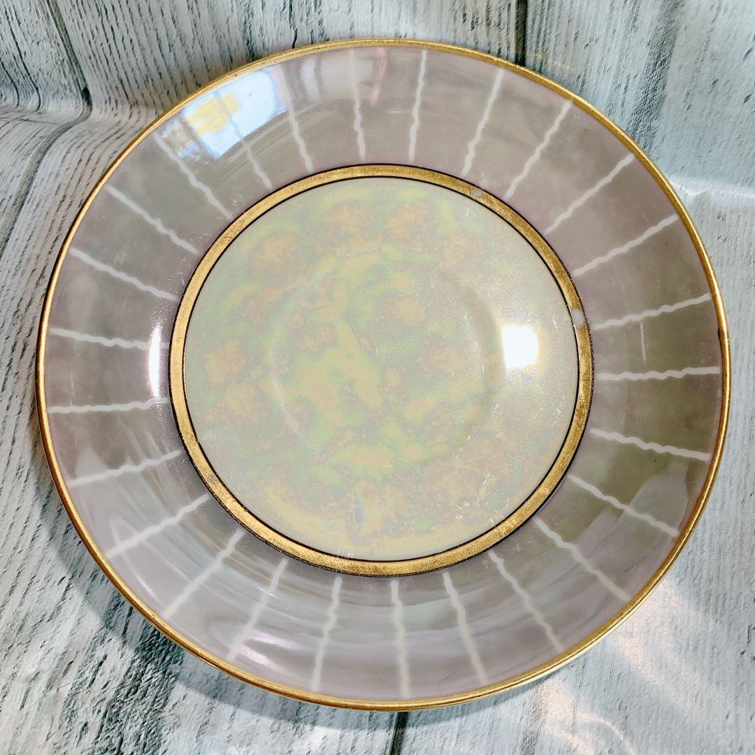 オールドノリタケ 花柄 金彩 ラスター ハンドペイントアンティーク 美品