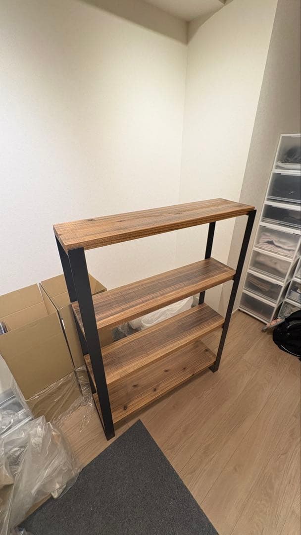 【美品】KANADEMONO THE SHELF 無垢杉ブラックスチール