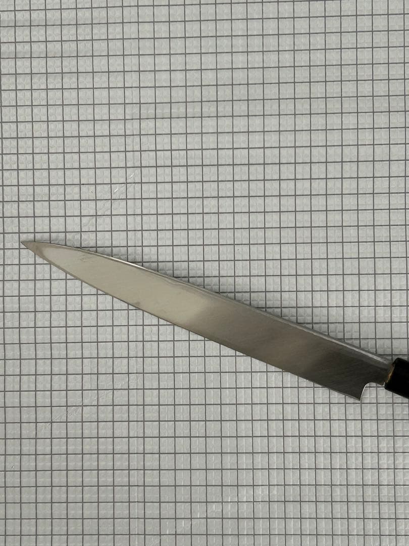 包丁 柳刃包丁 ダマスカス 安来鋼白紙２号 240mm 紫檀シノギ柄 刺身包丁②