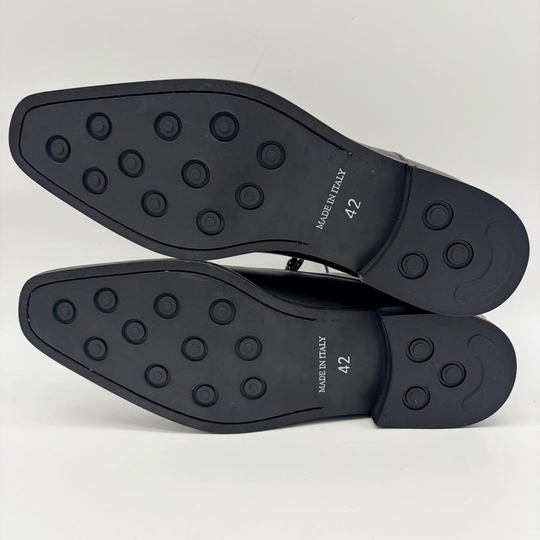 【展示品】バーニーズニューヨーク ストレートチップ 27cm 黒 内羽根 革靴