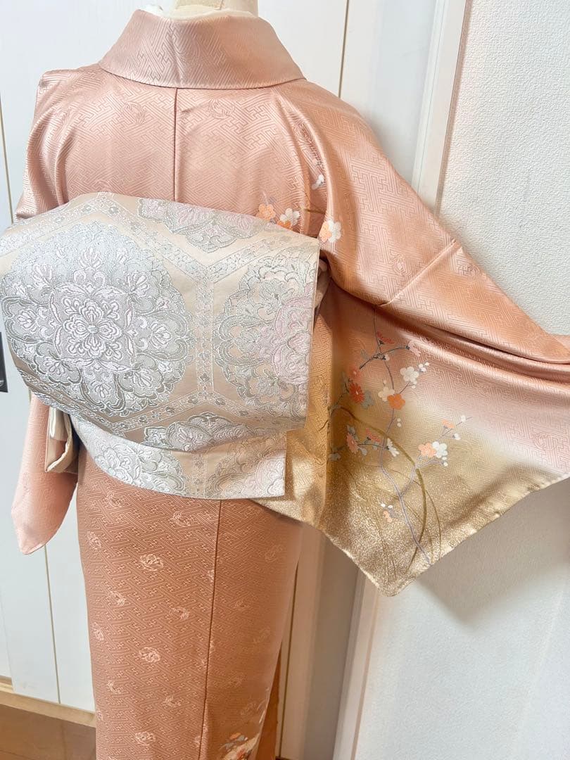 美品　裄丈長め　正絹訪問着　フルセット4点　卒業式　入学式　七五三　お宮参り