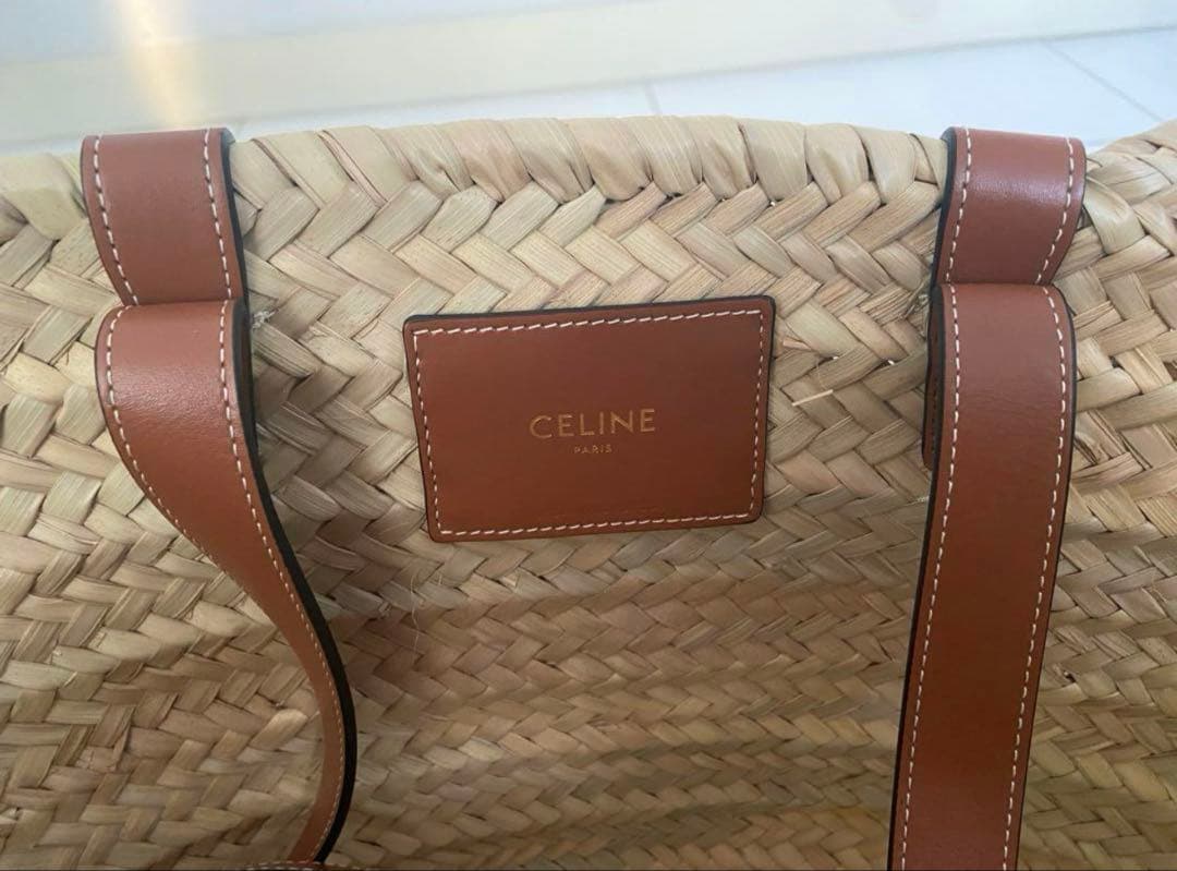 CELINE ストローバッグ ベージュ/ブラウン