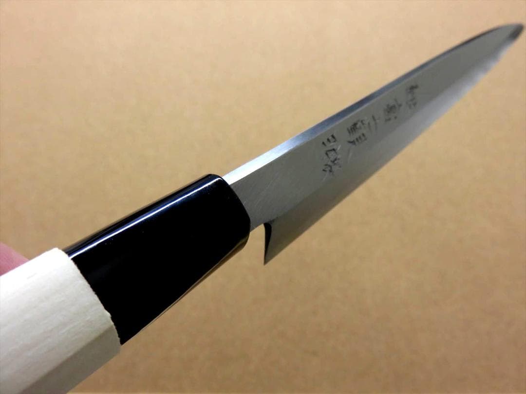 関の刃物 柳刃包丁 205mm SK5 軟鉄 片刃 右利き用 刺身包丁 朴の木