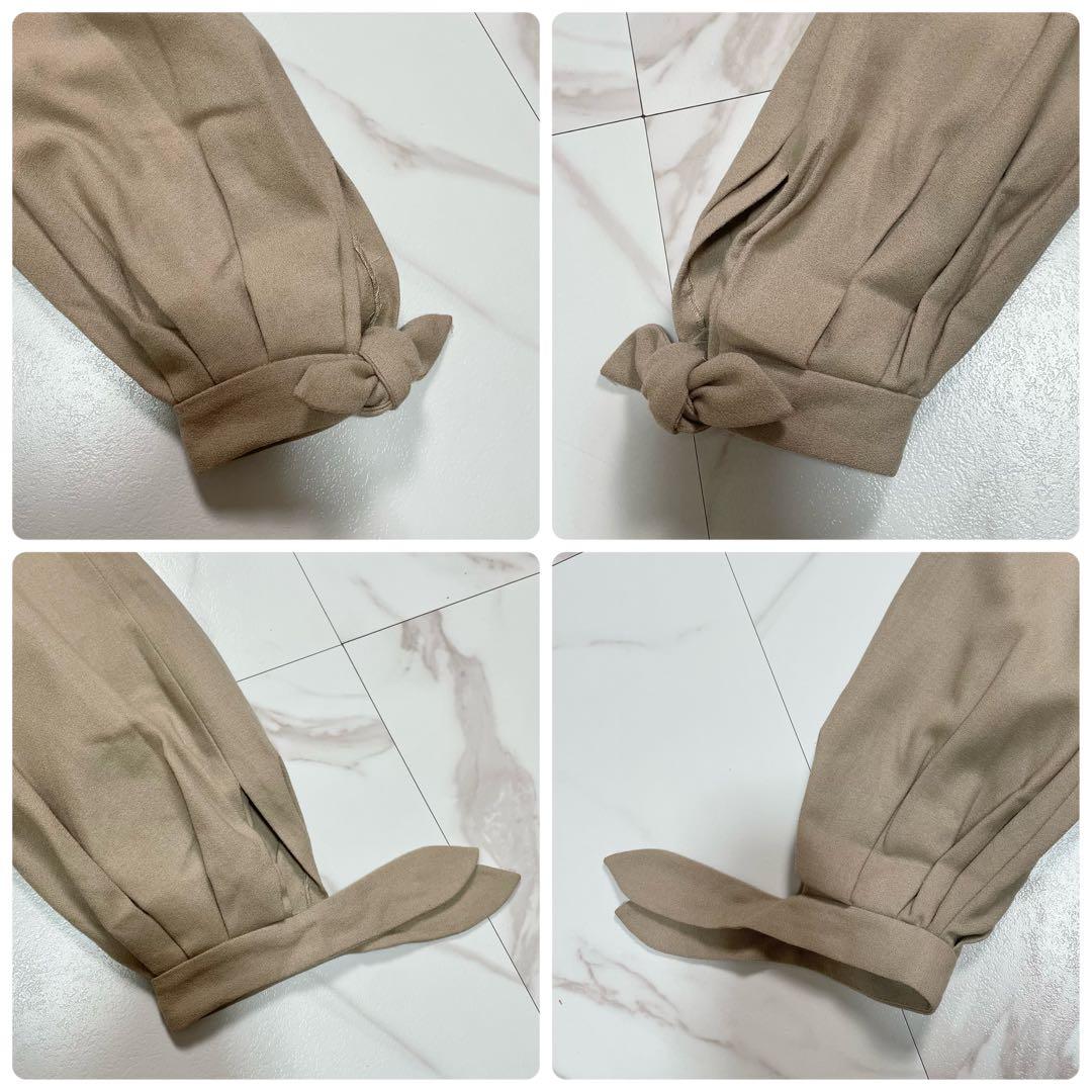 ADORE アドーア ブラウス シャツ 袖リボン ウール ベージュ 38