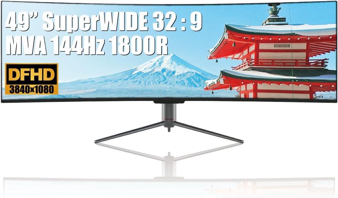 49インチ ワイドモニター　湾曲 ディスプレイ　ハンファジャパン　ゲーミング