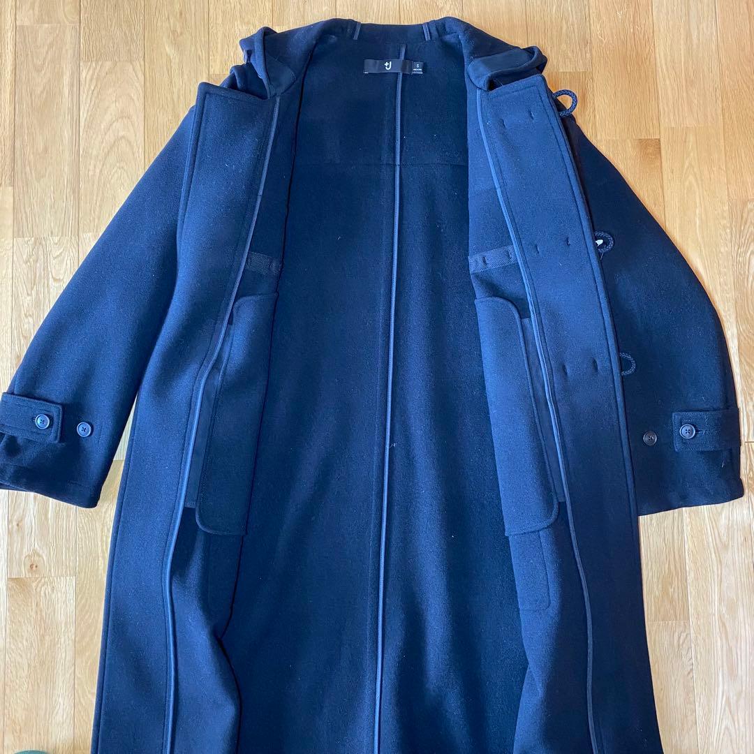 【新品・未着用】＋J ウール　オーバーサイズ　ダッフルコート　ブラック