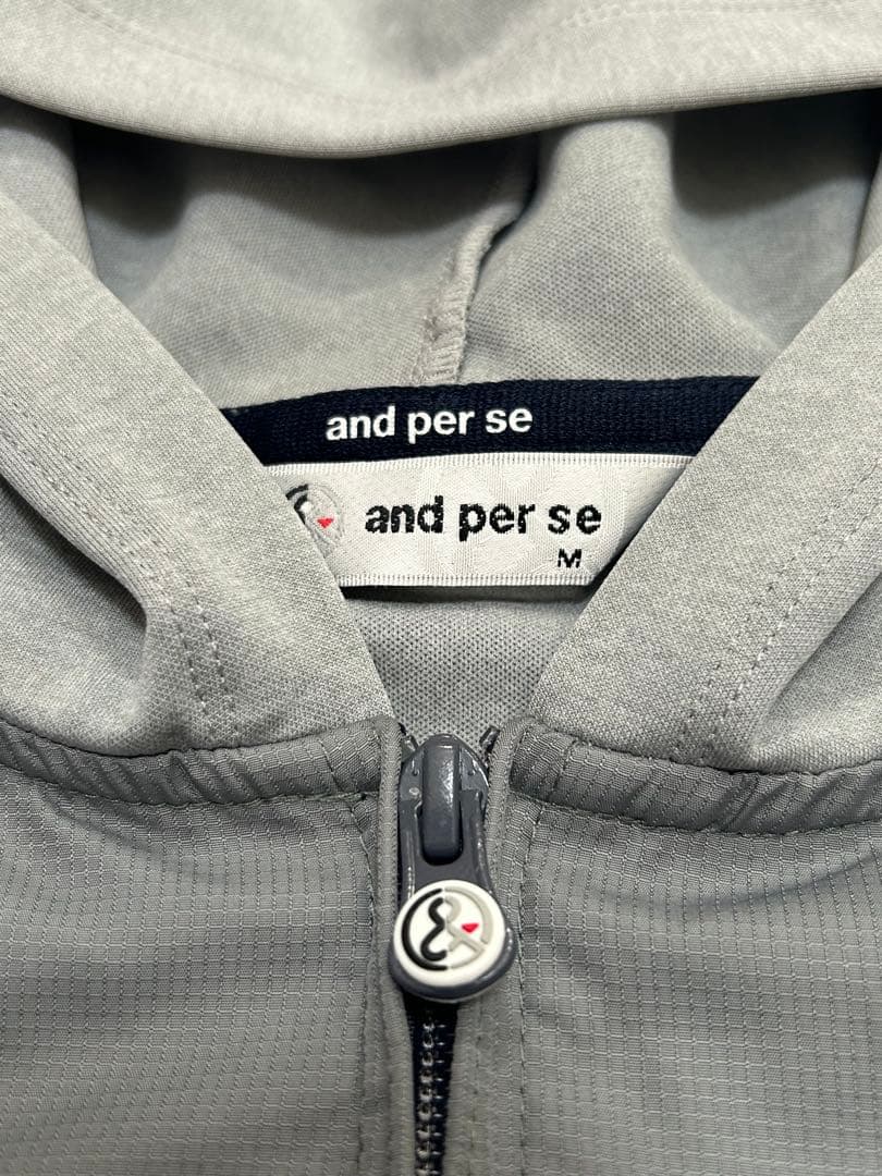 未使用 and per se アンパスィ ゴルフ ジャンバー グレー M 切替