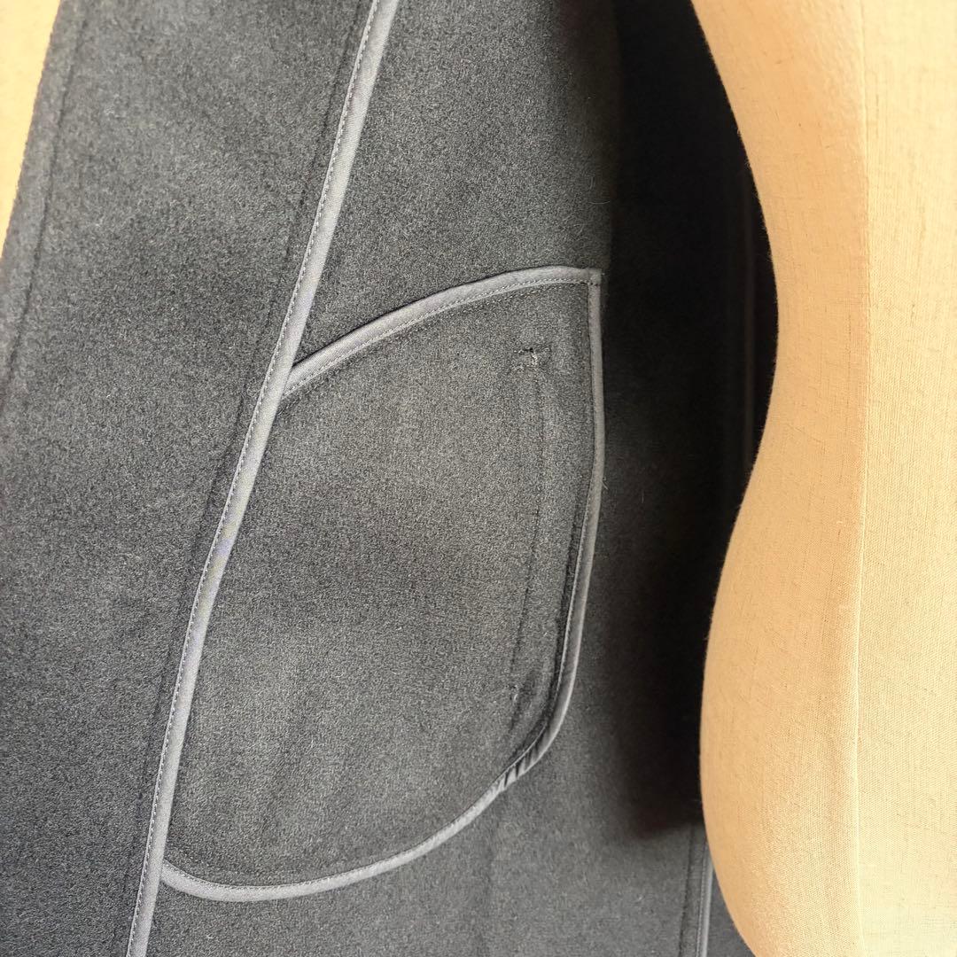 DANTON 【新品タグ付き】フード付きブラックウールコート 日本製 34