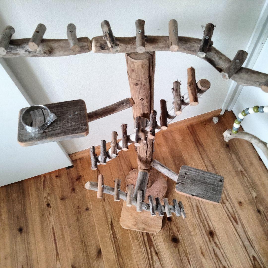 バードアスレチックジム大型 ㊵ 天然木 自然木 流木 止まり木 インコ おもちゃ