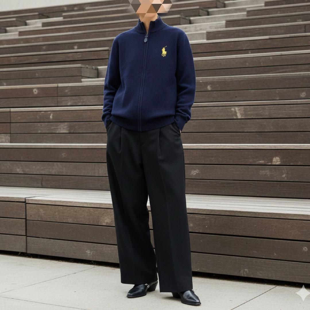 POLO RALPH LAUREN ジップアップニット　ビッグポニー　刺繍
