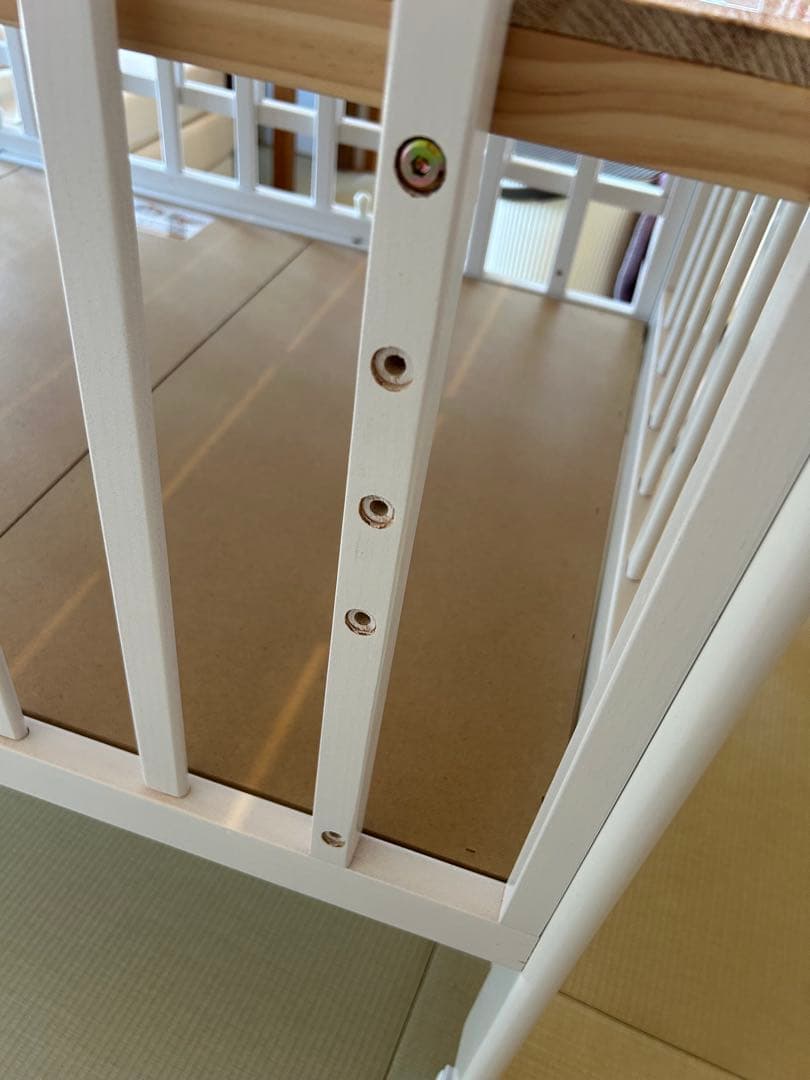 KATOJI ベビーベッド ハイタイプ　ホワイト 木製