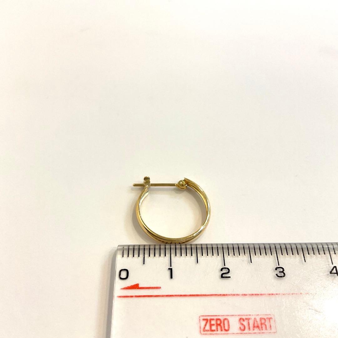 K18甲丸フープ2×15片方ピアス新品