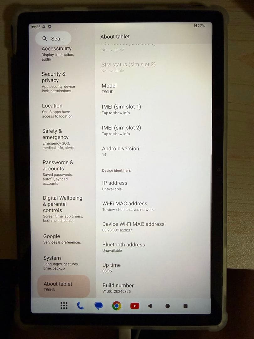 ABOUT TABLET 256GBストレージを搭載したT50HDタブレット。