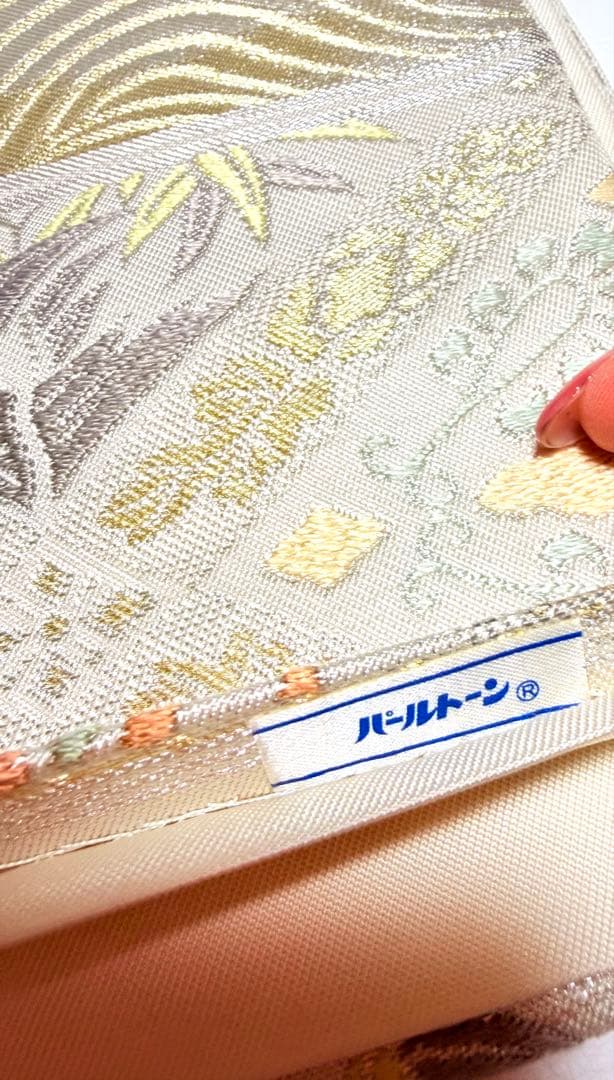 高級 袋帯 正絹 六通柄 服部織物 シルバー ホワイト 唐織 訪問着 留袖