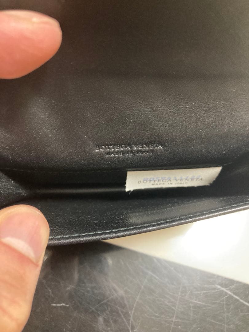 【美品】BOTTEGA VENETA ブラックレザー名刺入れ
