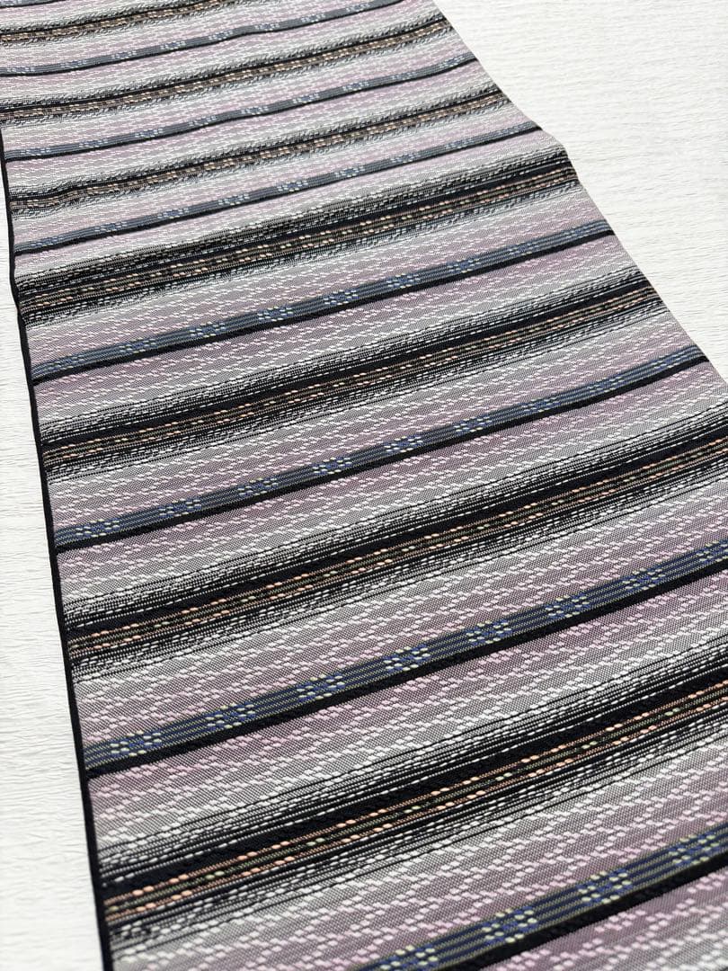 m-61 花織 袋帯 正絹 六通 美品