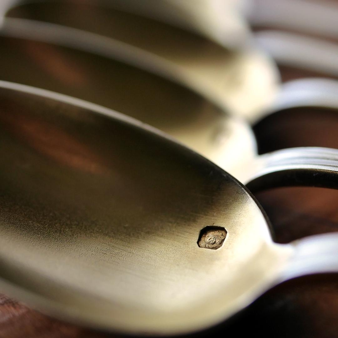 ◆アンティークシルバー◆ティースプーン6本セット◆フランス◆純銀950◆