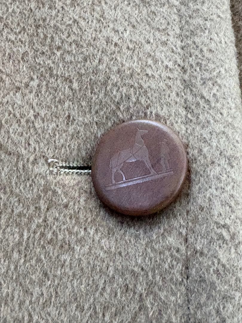 日本正規美品　HERMES ダブル コート 40 ベージュ　キャメル100%