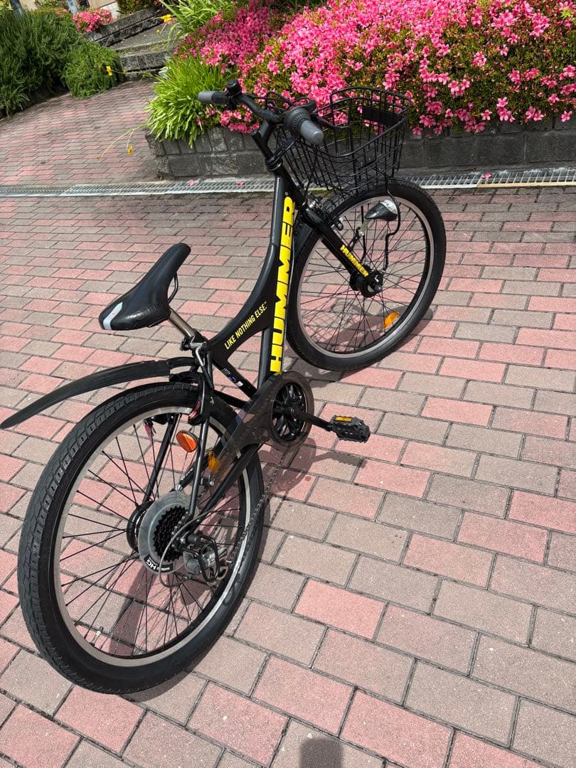 HAMMER ブラック キッズサイクル前カゴ付き(24㌅)お引き取り/配達も可能