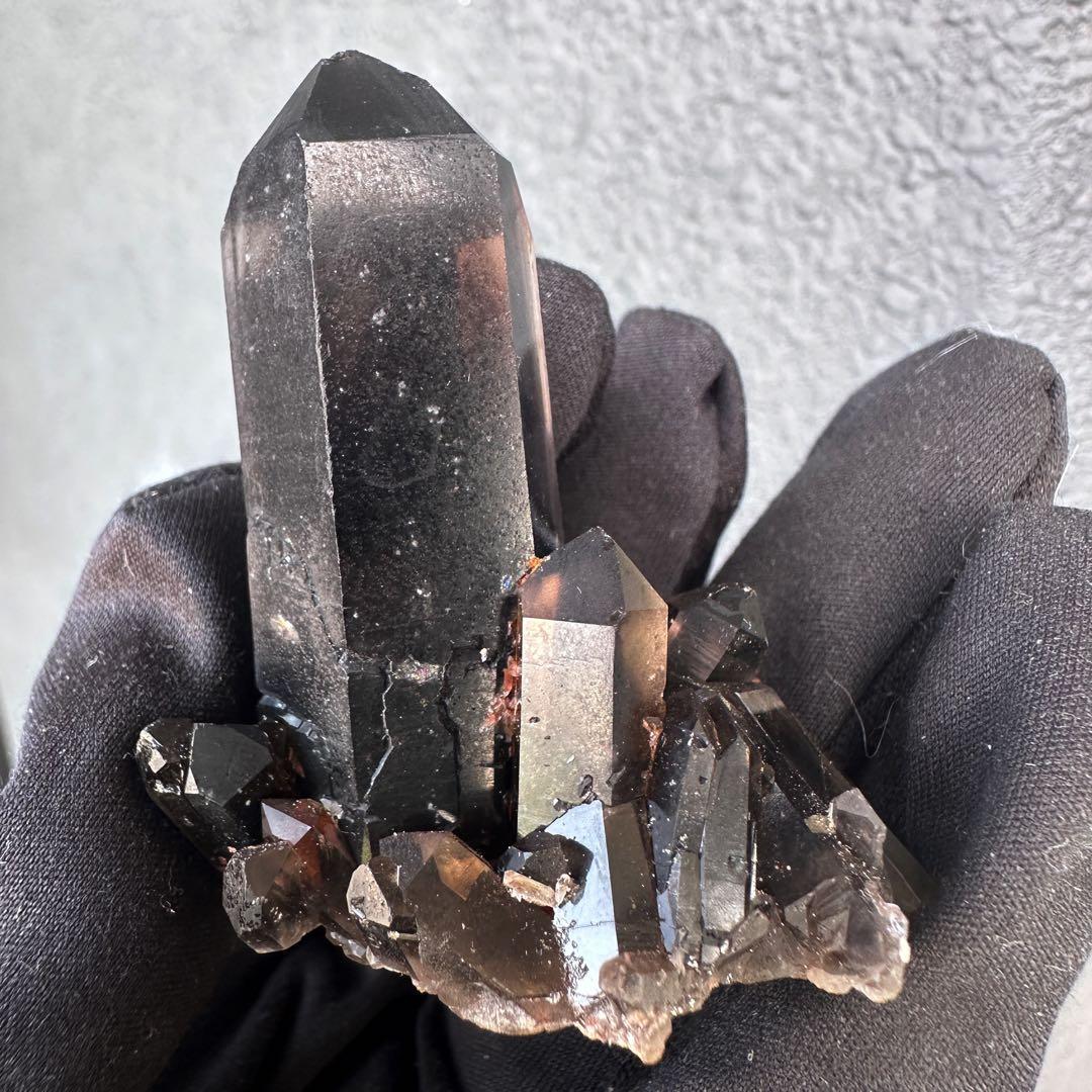 【最強魔除け】守護石モリオンスモーキークォーツ 原石クラスター 黒水晶A1534