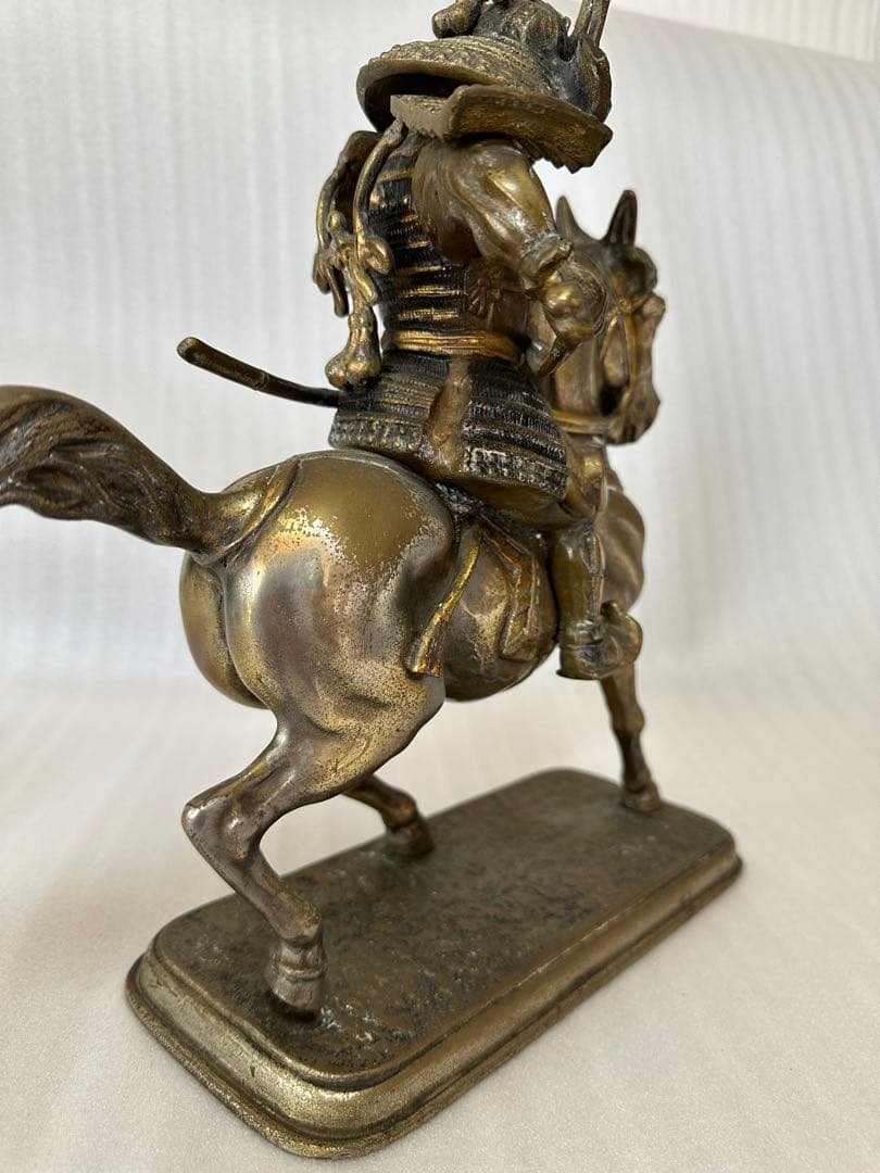 大楠公像 楠木正成 騎馬 武者像 銅製 重さ約5.1kg 高さ約33cm