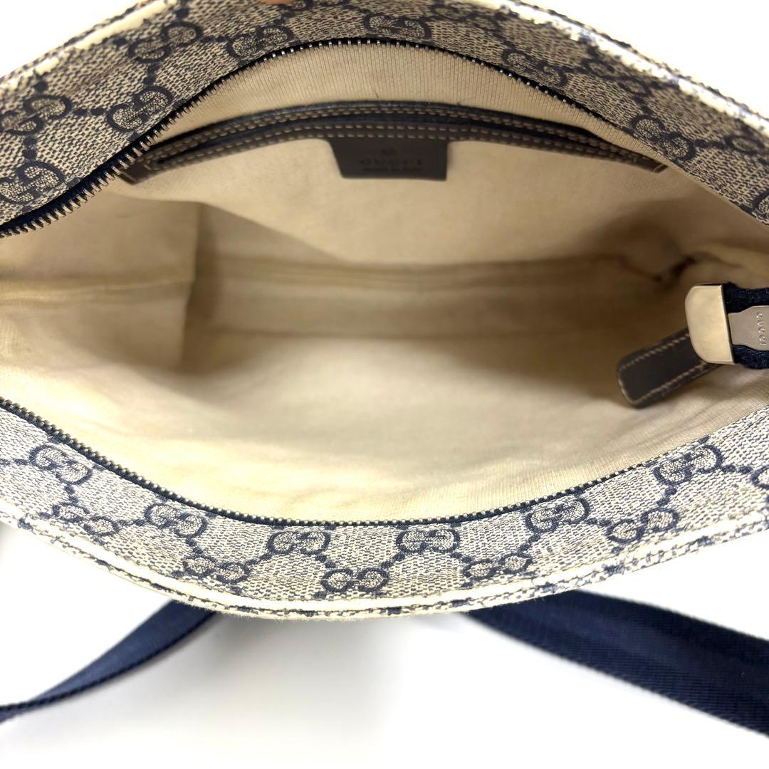 GUCCI グッチ GGスプリーム PVC × レザー ショルダーバッグ