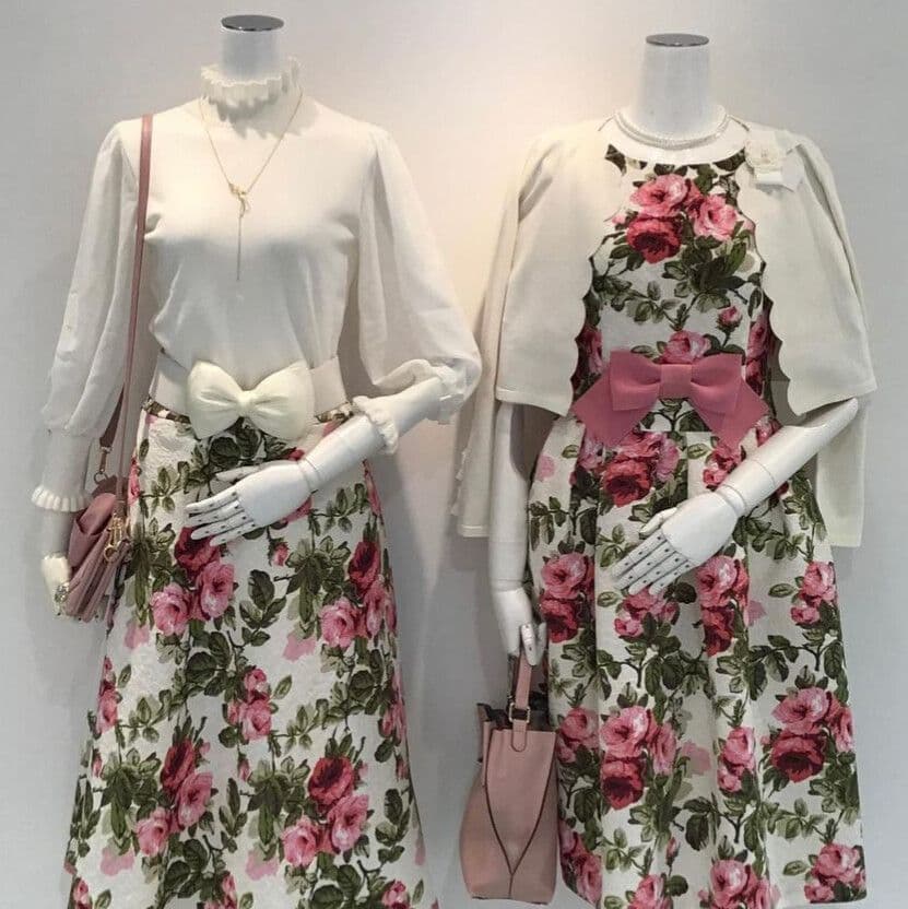 M'S GRACY*カタログ掲載*ローズプリントドレス