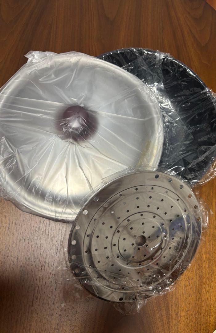 【新品未使用】マル球産業　両手チャイナ鍋（蒸し器付き）IH対応