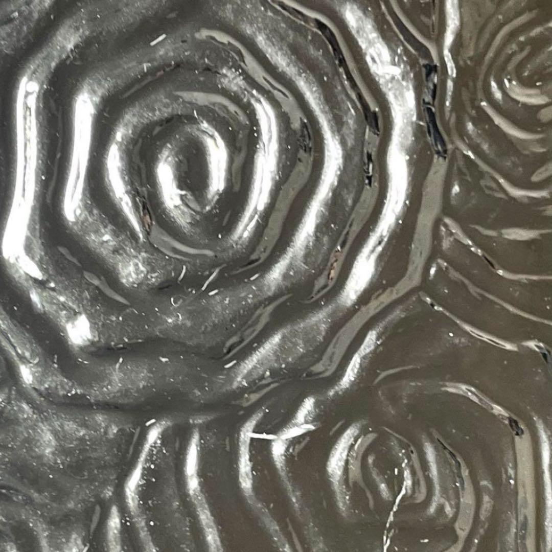 食器 お皿 ガラスプレート 4枚セット IVV ロゼット シルバー