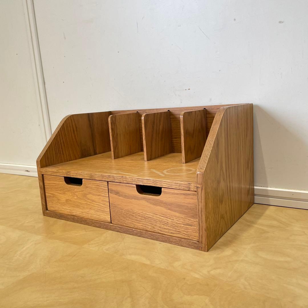 本立て 本棚 卓上ブックスタンド デスク収納 引き出し 木製ラック 北欧スタイル