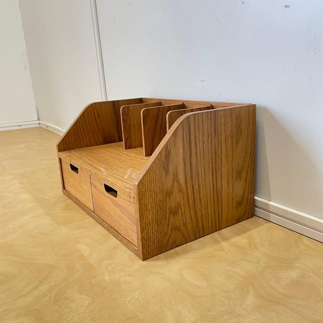 本立て 本棚 卓上ブックスタンド デスク収納 引き出し 木製ラック 北欧スタイル