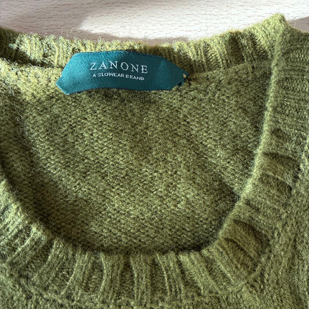美品】ZANONE（ザノーネ）ミドルゲージ ニット　グリーン