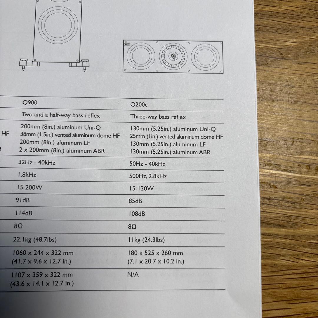 KEF Q200c センタースピーカー　美品