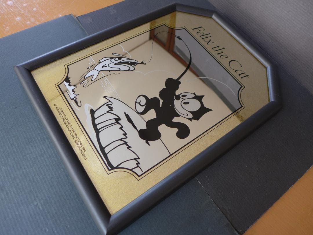 時代物　フィリックス ザ キャット　パブミラー　壁掛け・立掛け兼用　中古　レトロ