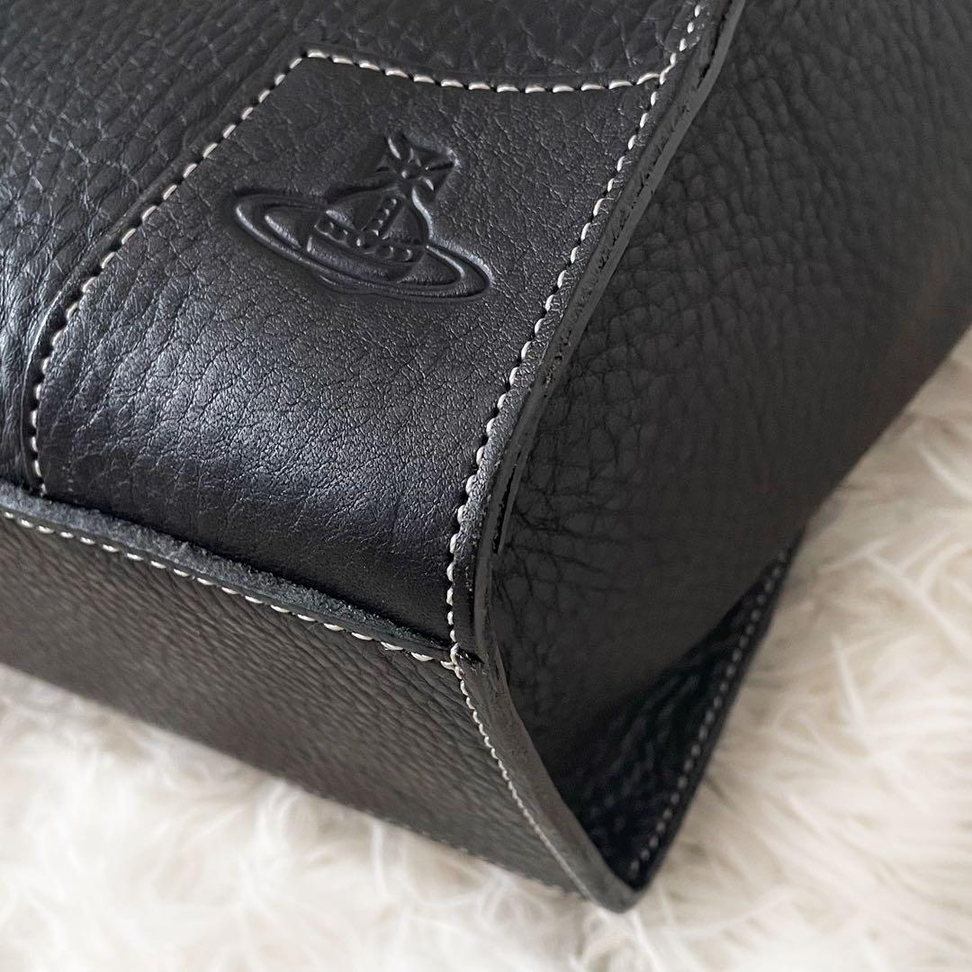美品✨️Vivienne Westwood 本革 スクエア型 ハンドバッグ オーブ