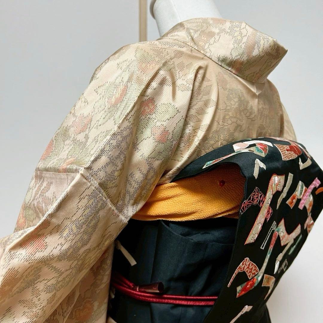 ひ*こ様 未使用　新品　美品　袷　大島紬　白紬　小紋　フルセット　身丈155.5