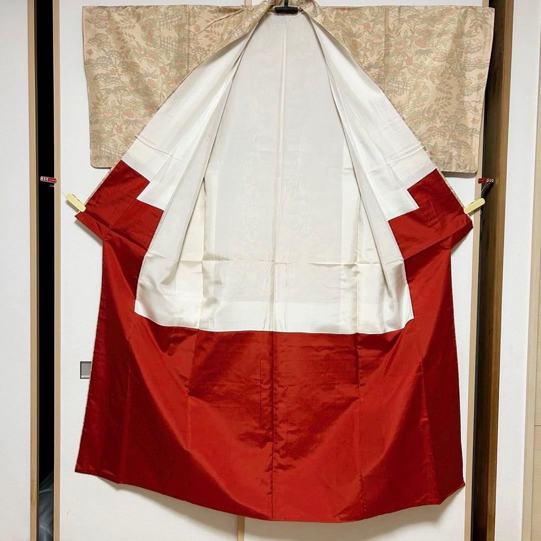 ひ*こ様 未使用　新品　美品　袷　大島紬　白紬　小紋　フルセット　身丈155.5