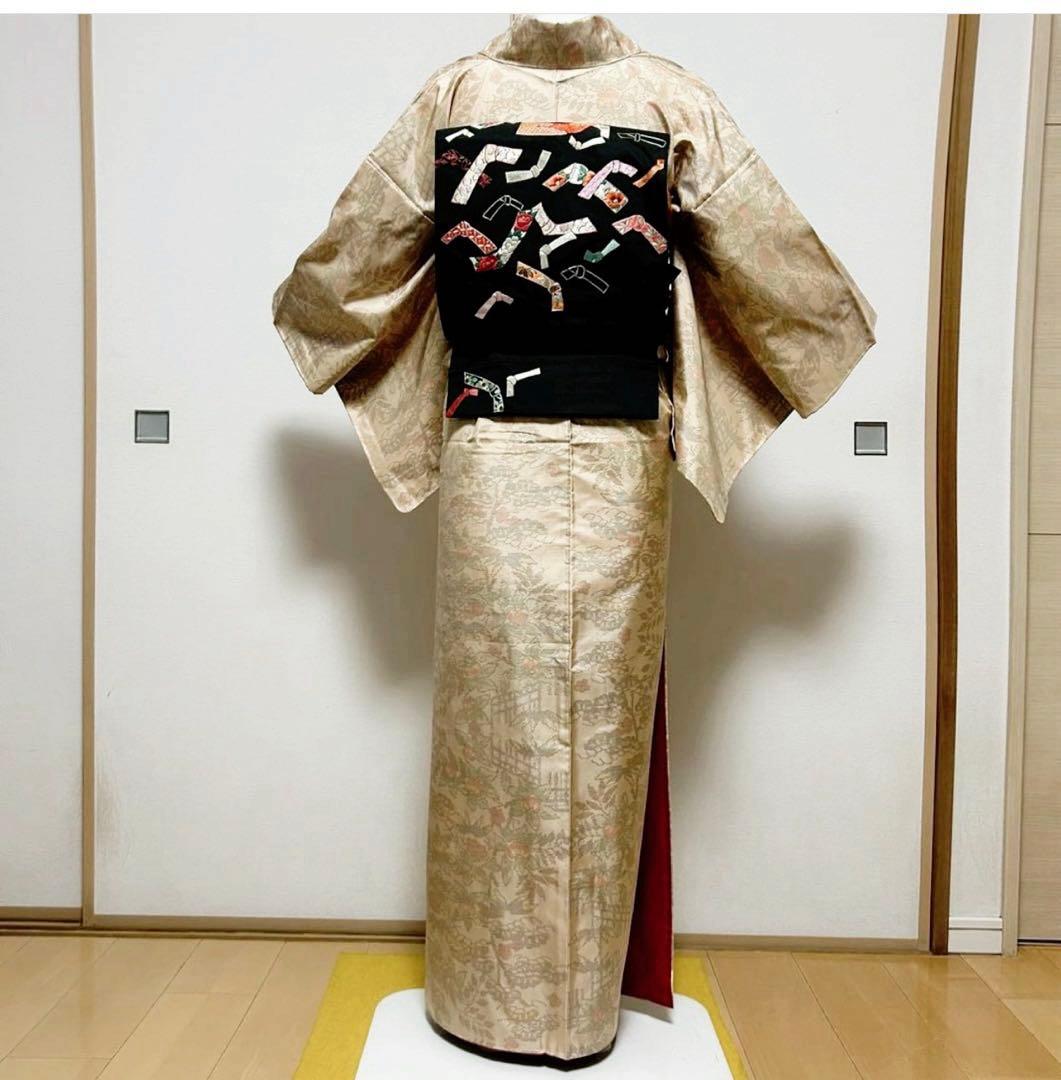 ひ*こ様 未使用　新品　美品　袷　大島紬　白紬　小紋　フルセット　身丈155.5