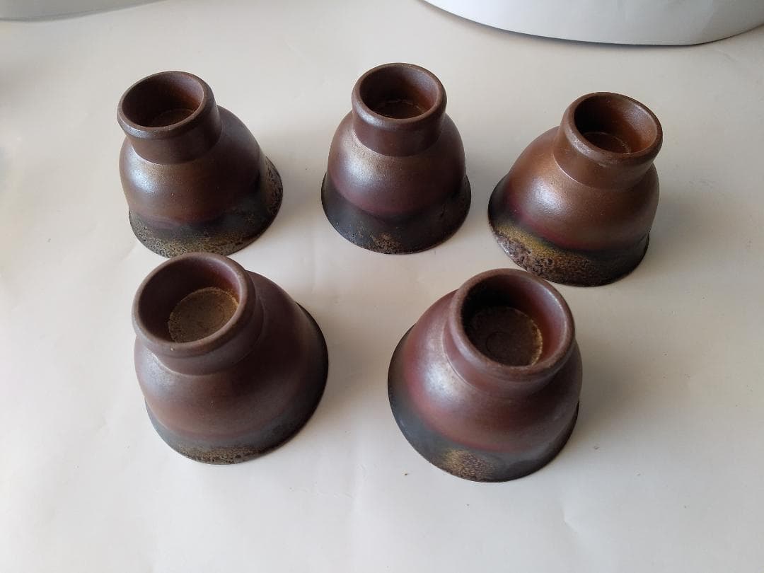 備前焼 木村陶峰 茶器 備前宝瓶 宝瓶 湯冷まし 茶杯 共箱 新品 未使用