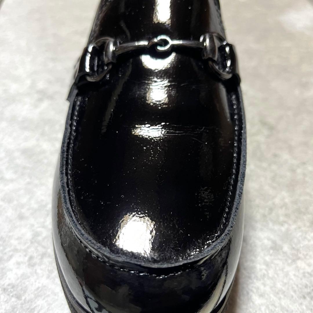 【極美品】ブソラ ヒールアップ ビットローファー エナメル (38)