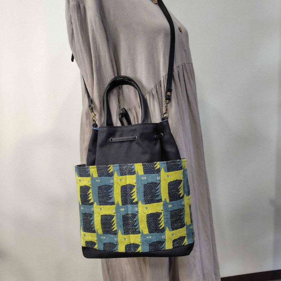 soo様　ミナペルホネン/thoroughbredサラブレットネイビー/巾着Lサ