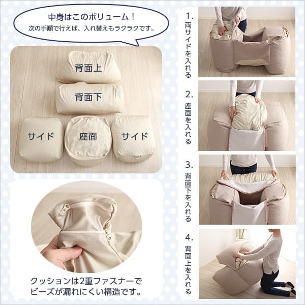 【送料無料】新感覚 クセになるスゴビーズソファ フィット クッション
