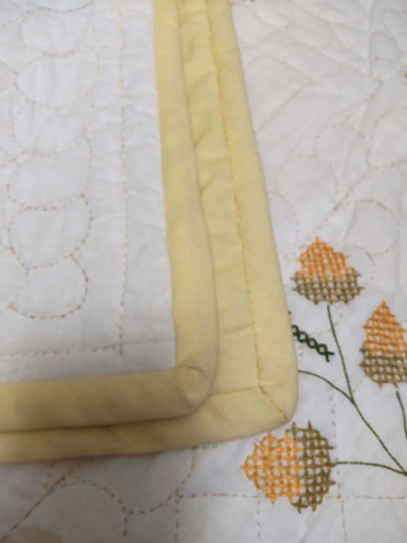 フランスアンティーク どんぐり ヴィンテージ クロスステッチ キルティング