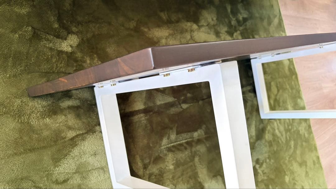 KANADEMONO ローテーブル 120cm ブラックブラウン × ホワイト脚