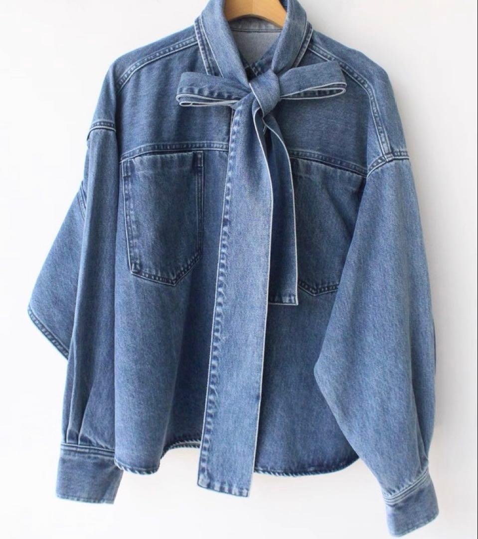 デニムボウタイシャツ Whim Gazette デニムシャツ