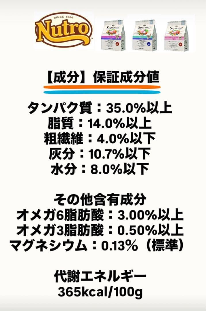 ニュートロ　シュプレモ　成猫用（チキン&サーモン）3kgパック×３袋