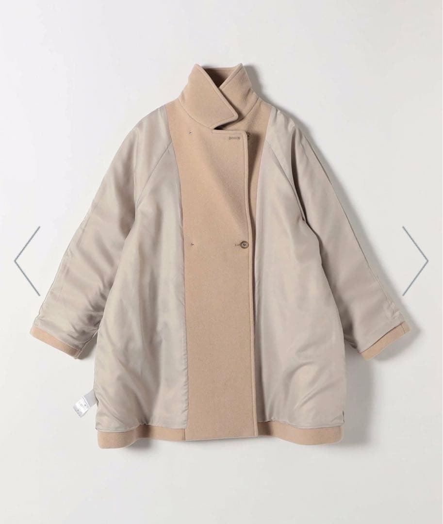 SHIPS any*PUREWOOL スタンド&テーラード ハーフコート LG